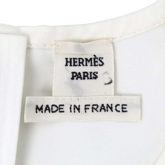 HERMES 
コットン 
セリエボタン ノースリーブ ワンピース