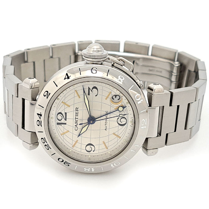 CARTIER Pasha C de Cartier Watch Overhauled With Box and Warranty Card