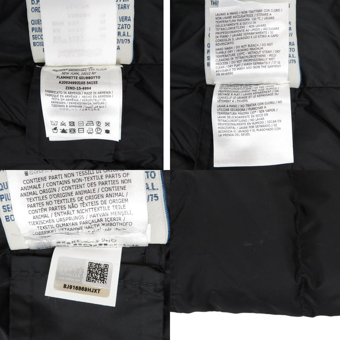 MONCLER 
ワッペン ダブルジップ ハイネック フード ナイロン 
FLAMMETTE フラメッテ ダウンコート