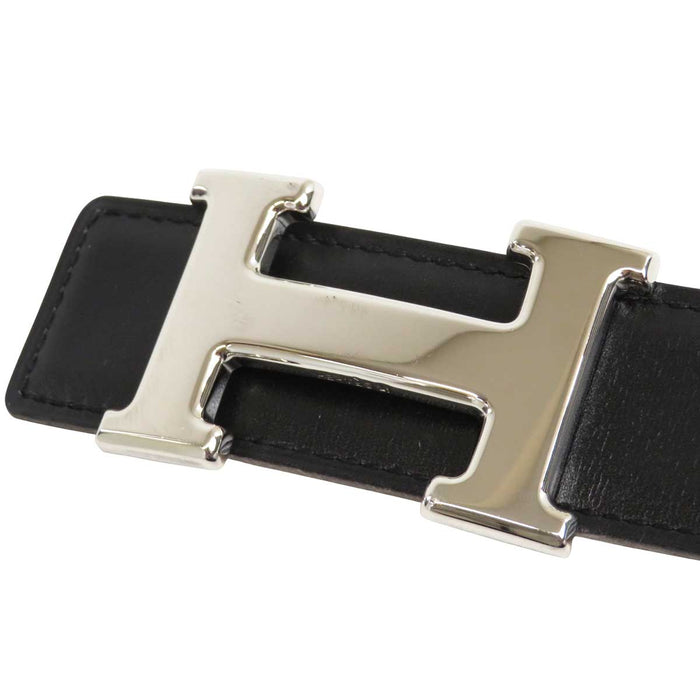 HERMES 
アッシュ □A刻印 シルバーカラー金具 
H バックル リバーシブル レザー ベルト 32MM