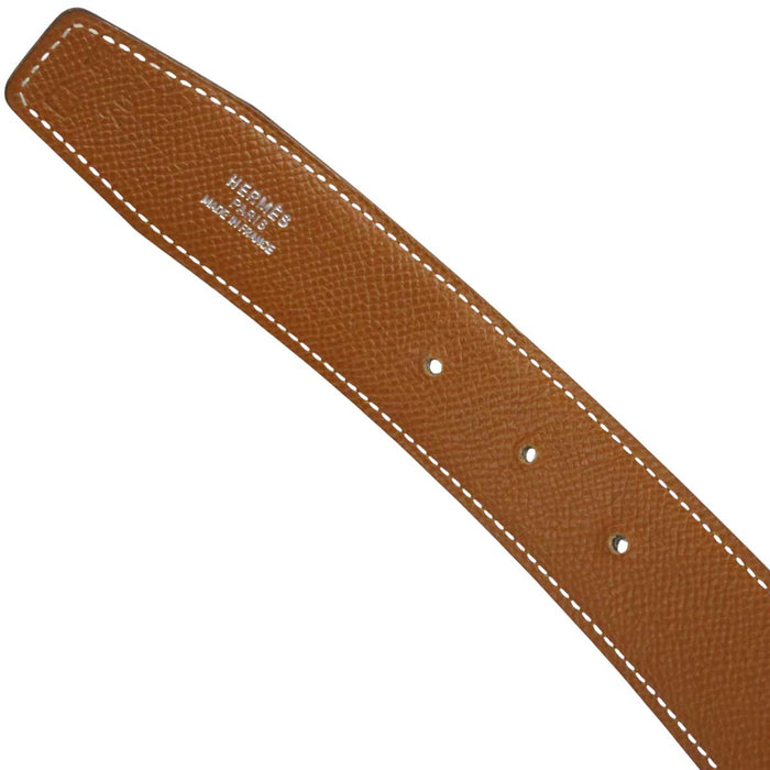 HERMES 
アッシュ □A刻印 シルバーカラー金具 
H バックル リバーシブル レザー ベルト 32MM