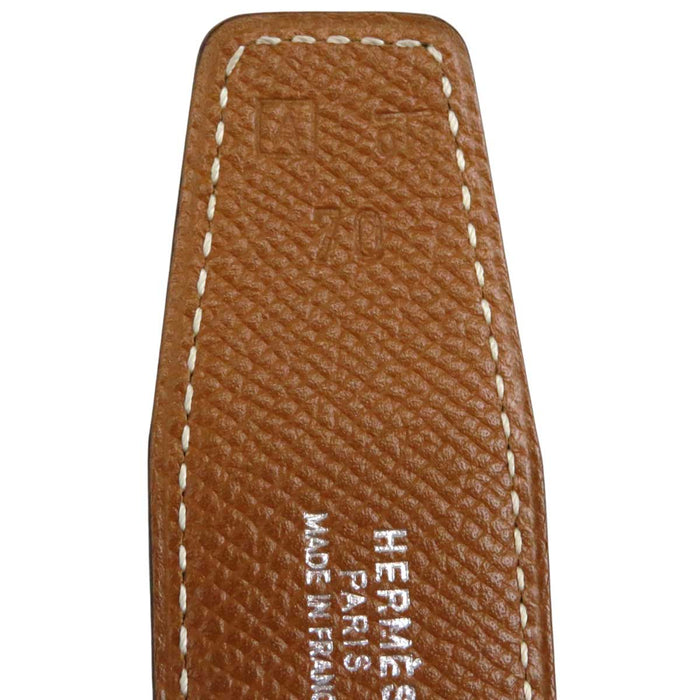 HERMES 
アッシュ □A刻印 シルバーカラー金具 
H バックル リバーシブル レザー ベルト 32MM