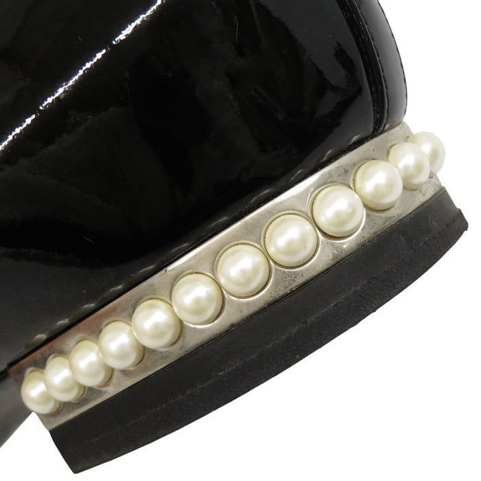 CHANEL 
COCO CC パテント 
ココマーク コスチュームパール スリッポン