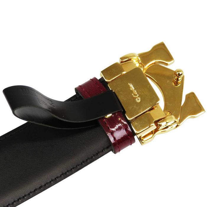 CARTIER 
ゴールドカラー金具 
ダブルC ロゴ ベルト