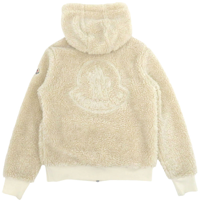 MONCLER 
ワッペン ダブルジップ 2023年製 
バックロゴ エンブロイダリー ボア ジップアップ パーカー