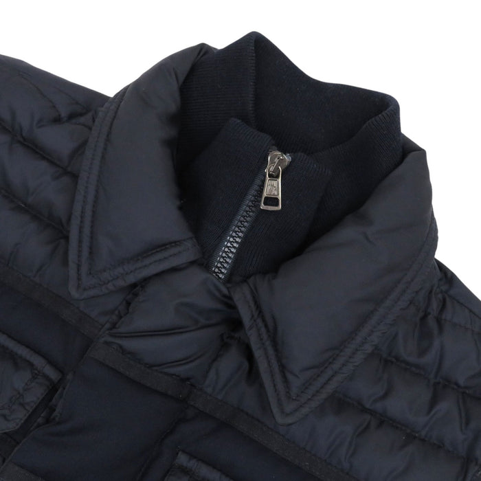 MONCLER 
ワッペン ナイロン ウール 切替 ハイネック 
BLAIS ダウンジャケット
