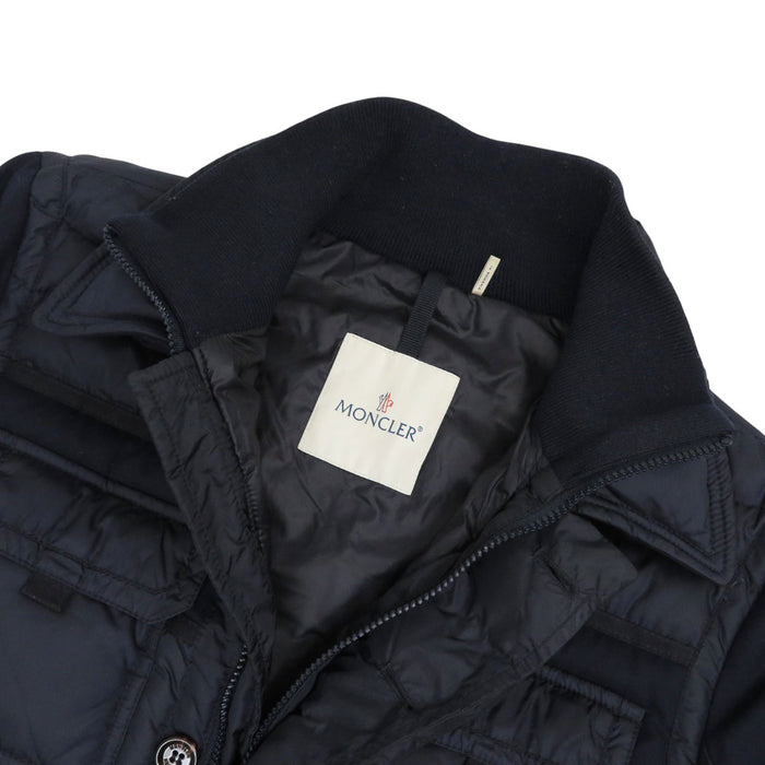 MONCLER 
ワッペン ナイロン ウール 切替 ハイネック 
BLAIS ダウンジャケット