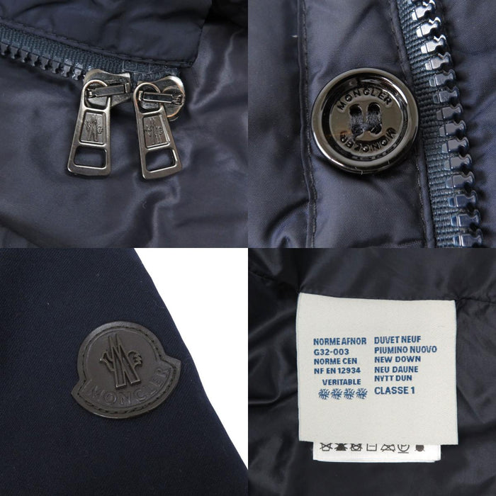 MONCLER 
ワッペン ナイロン ウール 切替 ハイネック 
BLAIS ダウンジャケット