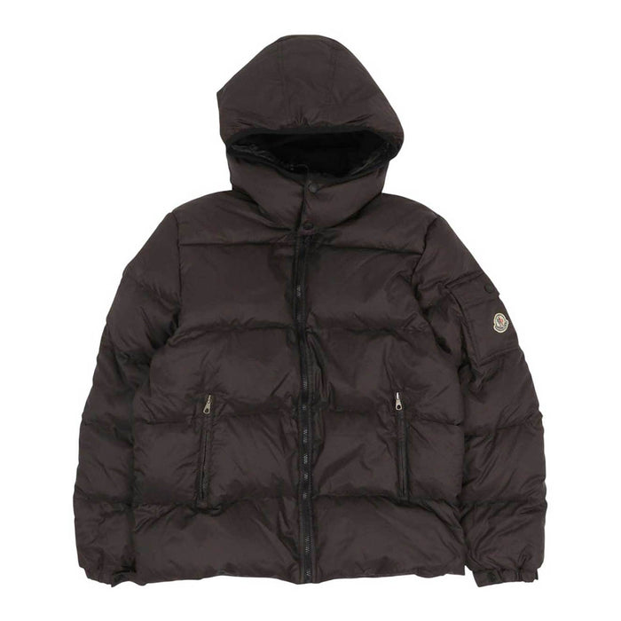 MONCLER 
ワッペン ジップアップ フード ナイロン 
ダウンジャケット