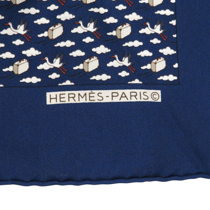HERMES 
シルク 鳥 雲 トランク 
ガヴロッシュ スカーフ