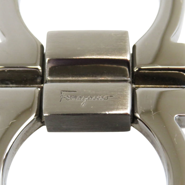 Salvatore Ferragamo 
レザー シルバーカラー金具 
ダブル ガンチーニ リバーシブル ベルト