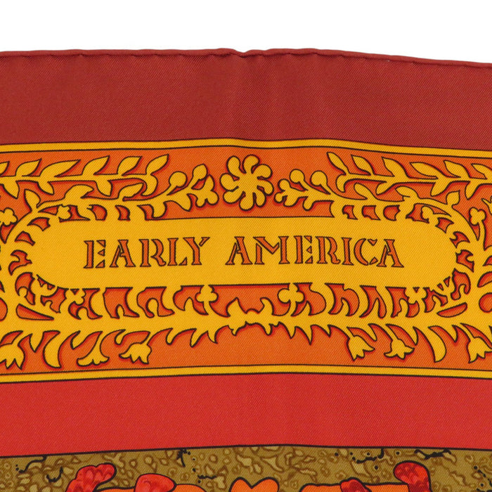 HERMES 
シルク 大判 アニマル 
カレ 90 EARLY AMERICA 古き良きアメリカ スカーフ