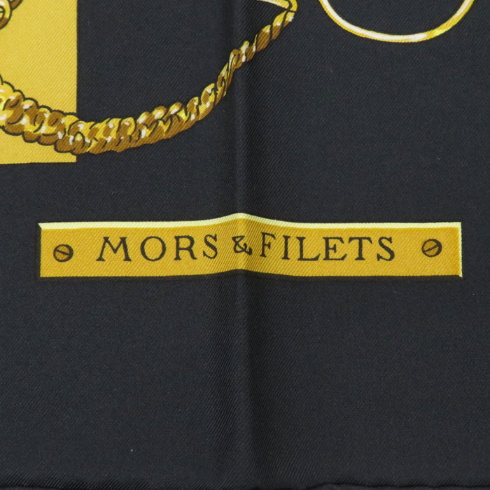 HERMES 
スカーフ 大判 シルク 
カレ 90 MORS＆FILETS 馬具とビット