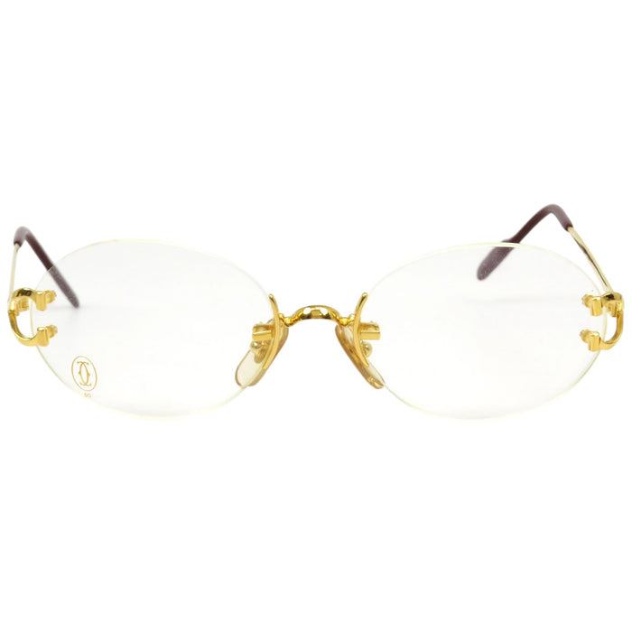 CARTIER 
ロゴ 
リムレス ツーポイント アイウェア