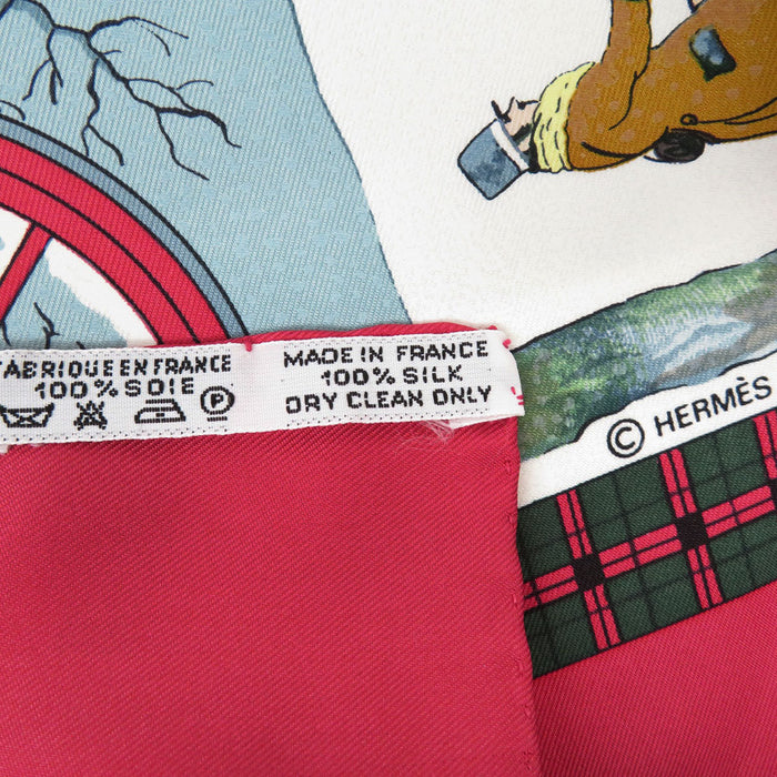 HERMES 
スカーフ 大判 シルク 
カレ 90 l'Hiver en Poste 冬の郵便馬車