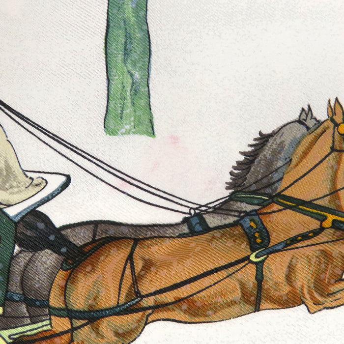 HERMES 
スカーフ 大判 シルク 
カレ 90 l'Hiver en Poste 冬の郵便馬車