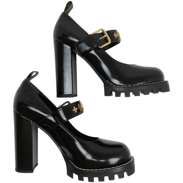 LOUIS VUITTON
LV Scarpe con tacco alto in pelle verniciata
Scarpe a punta della linea Start Trail
Monogramma