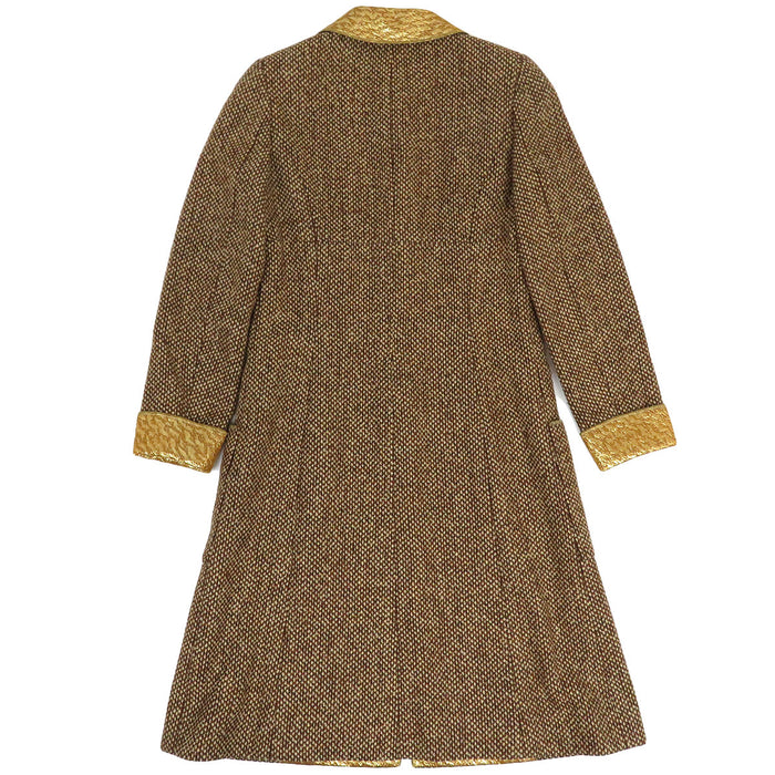 CHANEL 
96A COCO CC Coco Button Wool 
Coco Mark Gri-poire Button Tweed Coat