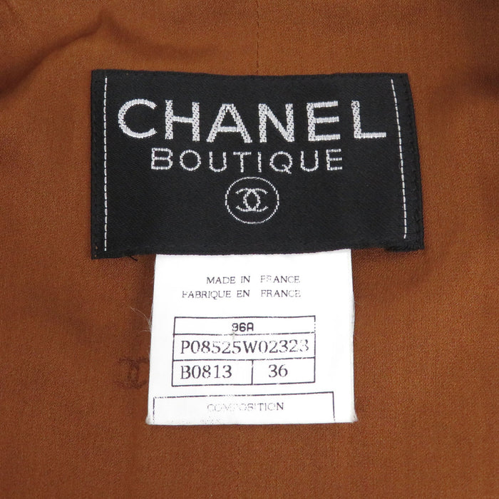 CHANEL 
96A COCO CC Coco Button Wool 
Coco Mark Gri-poire Button Tweed Coat