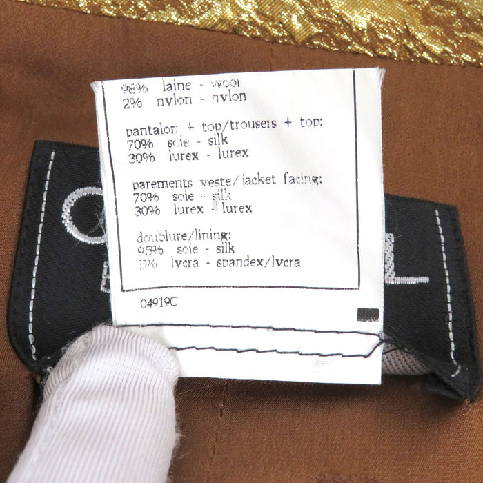 CHANEL 
96A COCO CC Coco Button Wool 
Coco Mark Gri-poire Button Tweed Coat