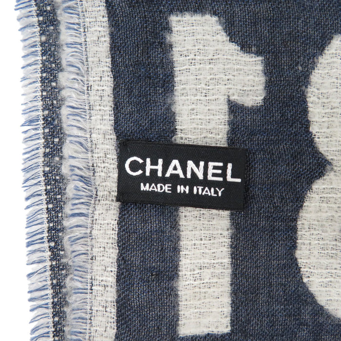 CHANEL 
COCO CC logo RUE CAMBON PARIS 31 cashmere silk 
Coco mark all-over pattern stole