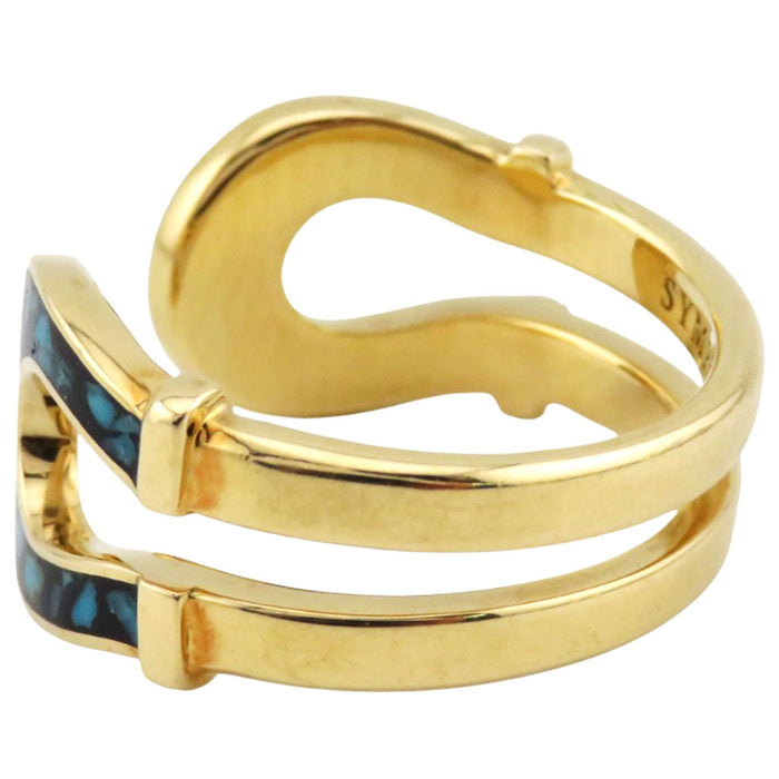 Sympathy of Soul 
Double Horseshoe Inlay Or jaune 
K18 Double Horseshoe Inlay Turquoise Bague