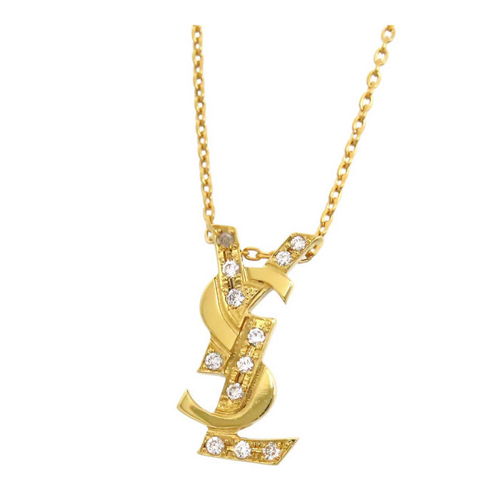 SAINT LAURENT Logo Necklace Diamond