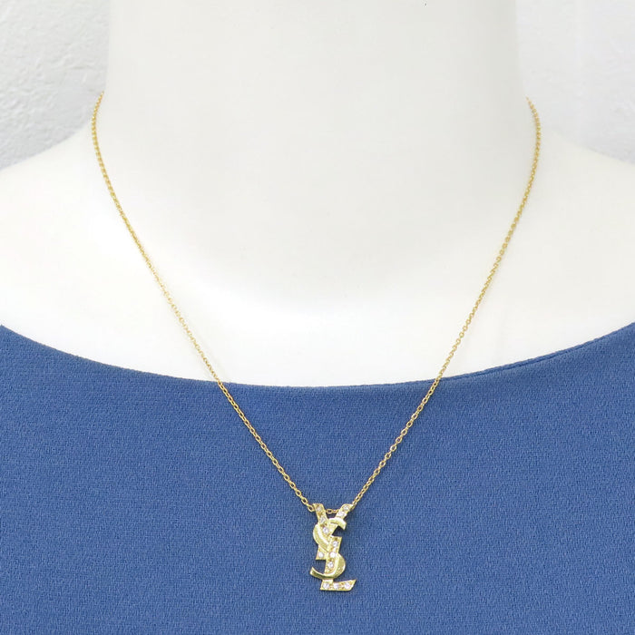 SAINT LAURENT Logo Necklace Diamond