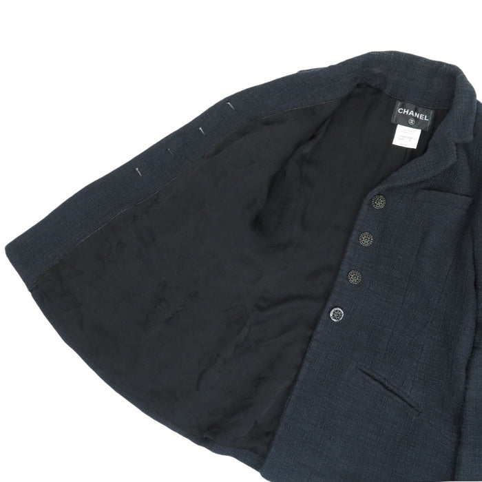 CHANEL 
コットン 
グリポア ボタン ツイード ジャケット