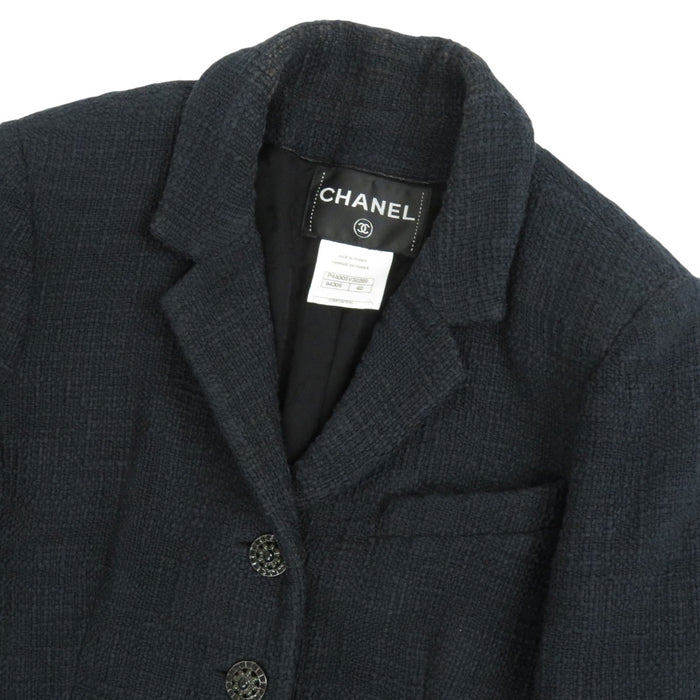CHANEL 
コットン 
グリポア ボタン ツイード ジャケット