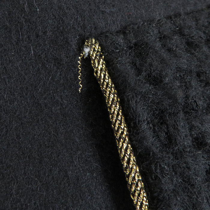 CHANEL COCO CC Logo Wool Coco Mark Clipoir Button Stand Collar Jacket