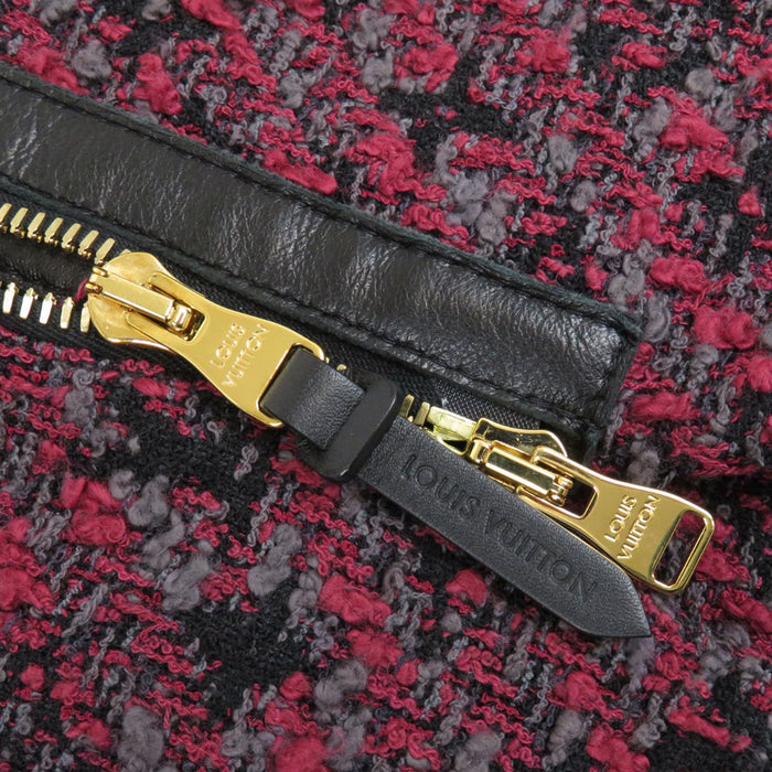 LOUIS VUITTON 
LV logo all-over pattern RW142W F6CO19B1M 
Monogram tweed zip-up no-collar coat