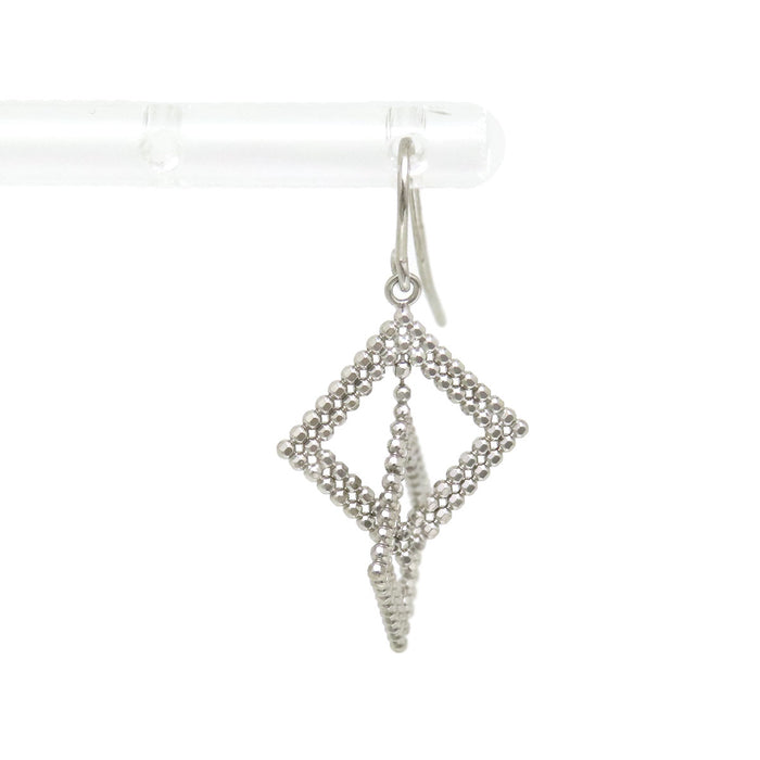 TIFFANY&Co. 
Cut Ball Double Square Hook Earrings Single Ear Use