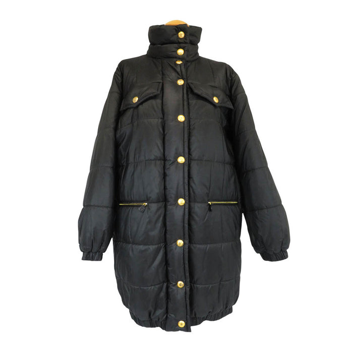 CHANEL 
COCO CC Coco Button Logo Sideline Logo Tape High Neck 
Coco Mark Vintage Silk Down Coat