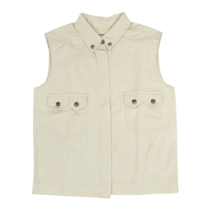 CHANEL 
COCO CC Coco Button 
Coco Mark Vintage Cotton Gilet