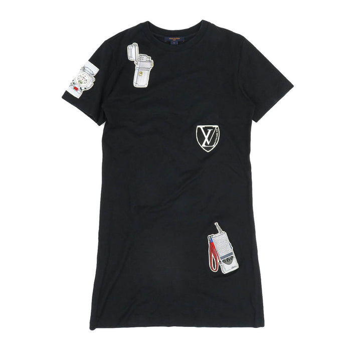 LOUIS VUITTON 
Embroidery RW182W JG2 FFDR27 
LV Logo Patch Cotton Dress