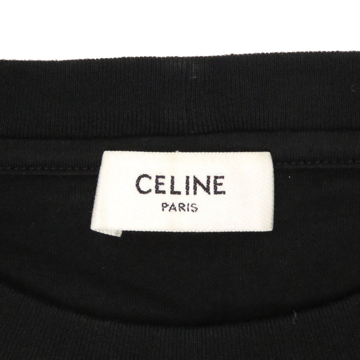 CELINE 
Cropped length cotton 
Triomphe logo print T-shirt