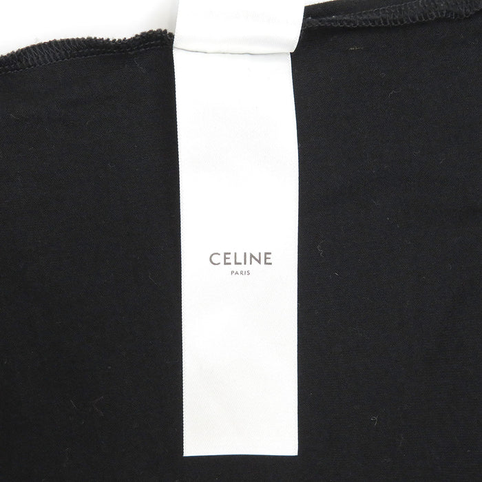 CELINE 
Cropped length cotton 
Triomphe logo print T-shirt