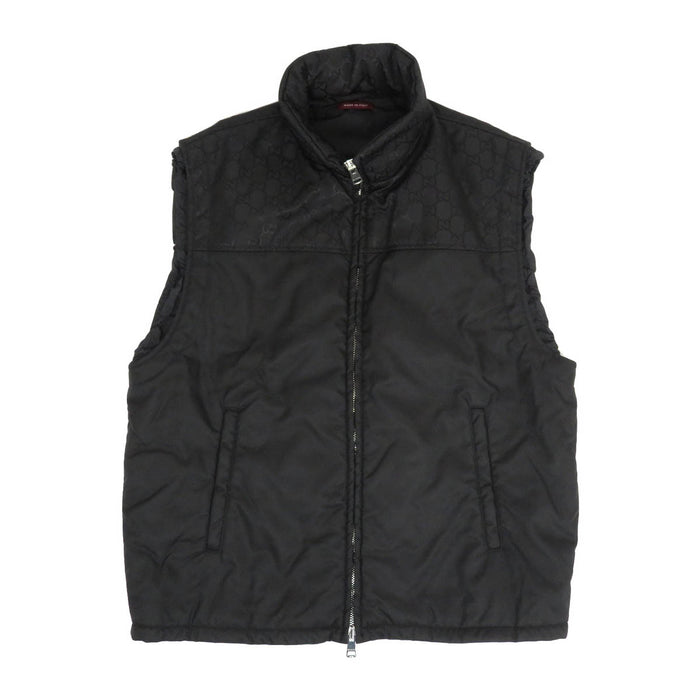 GUCCI 
Logo High Neck Double Zip Nylon 
GG Zip-up Padded Vest