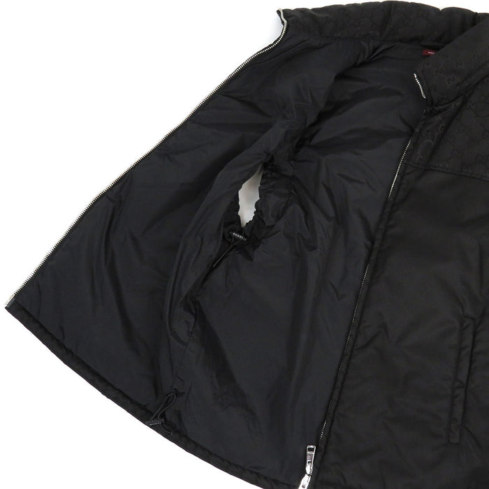 GUCCI 
Logo High Neck Double Zip Nylon 
GG Zip-up Padded Vest