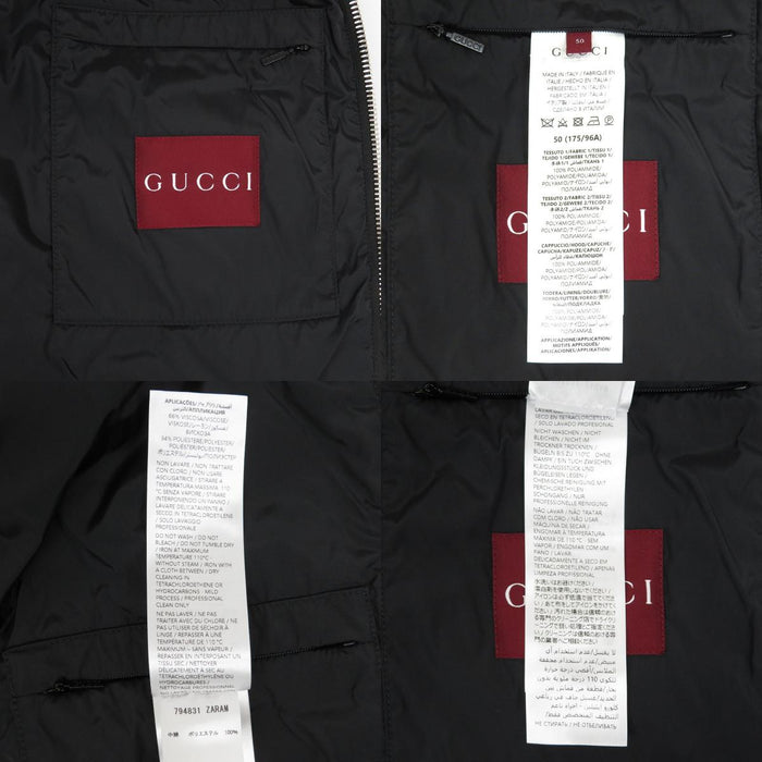 GUCCI 
Logo High Neck Double Zip Nylon 
GG Zip-up Padded Vest