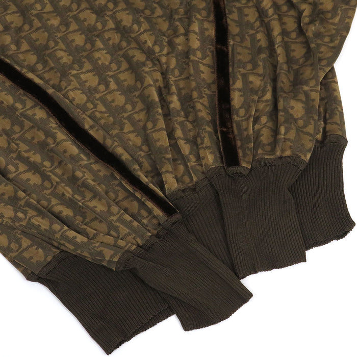 Dior 
ロゴ 総柄 Vネック レーヨン 
オブリーク ロングスリーブ カットソー 
クリスチャンディオール