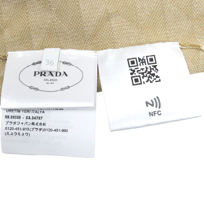 PRADA
Cropped length cotton knit
Logo half-sleeve cut and sewn