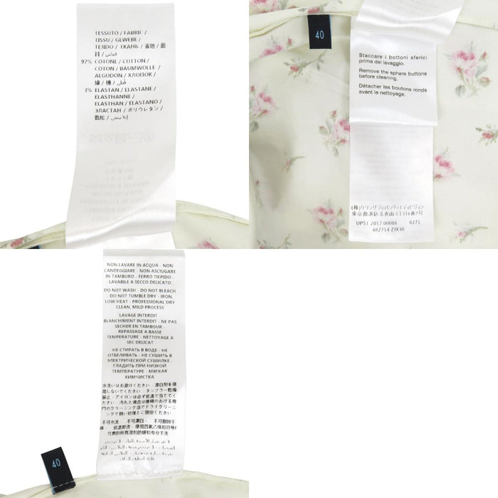 GUCCI 
Interlocking G Bow Tie Cotton Frill 
Floral Shirt Dress