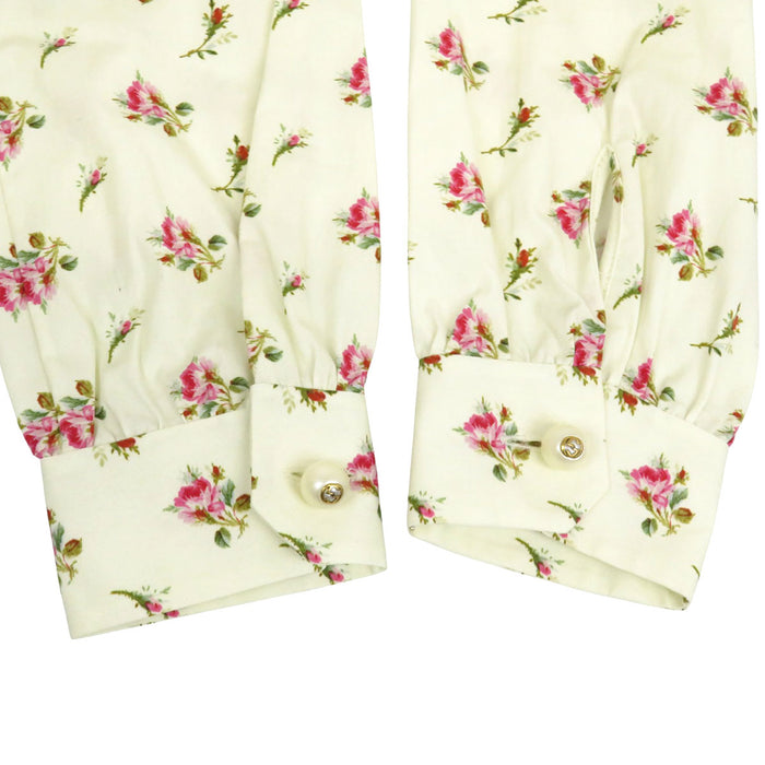 GUCCI 
InterlockingG papillon cotone volant 
camicia a fiori vestito
