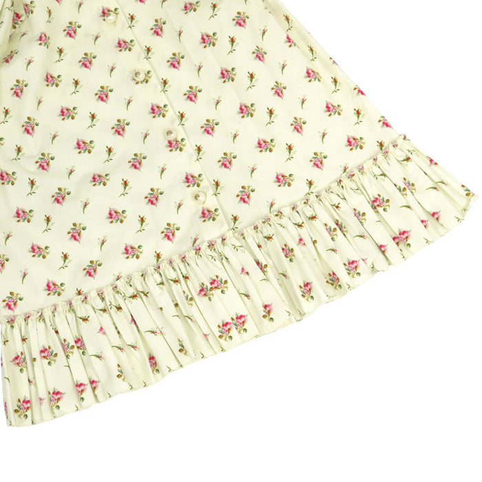 GUCCI 
Interlocking G Bow Tie Cotton Frill 
Floral Shirt Dress