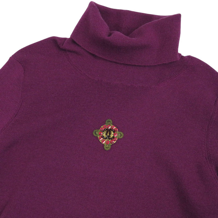 CHANEL 
COCO CC logo beads 
Coco mark high neck cashmere knit