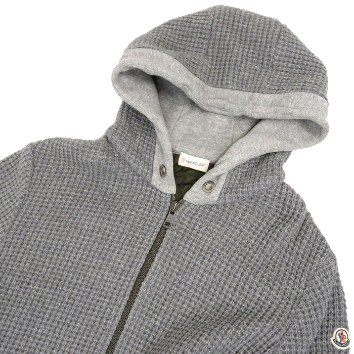 MONCLER 
Logo hoodie knit nylon wool double zip 
MAGLIA CARDIGAN maglia switching quilted zip-up parker