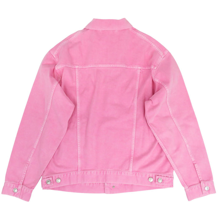 BALENCIAGA 
Over-dye processed cotton 
Front logo embroidered denim jacket