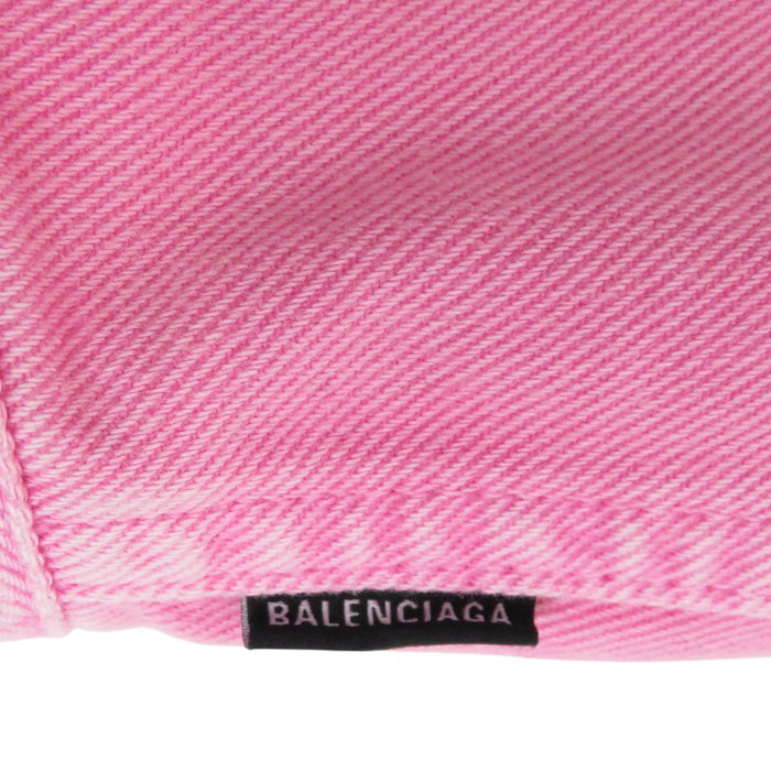 BALENCIAGA 
Over-dye processed cotton 
Front logo embroidered denim jacket